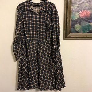 Navy Plaid Dress